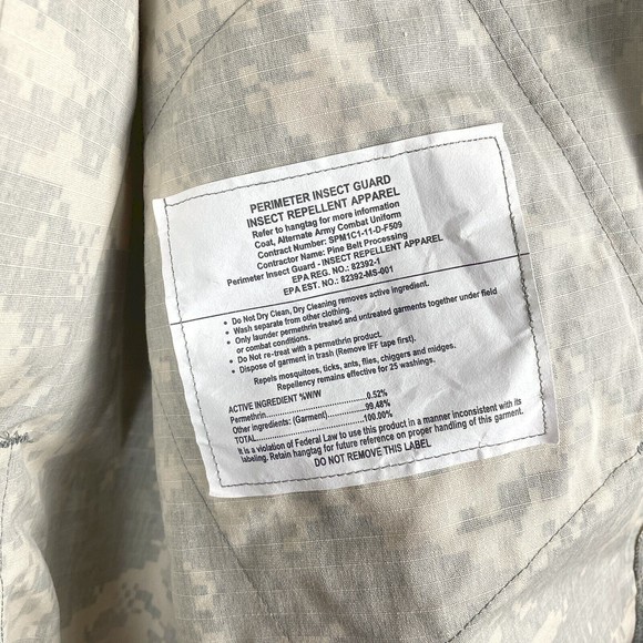 NWT Army Combat Uniform Coat Digital Camouflage Insect Repellent Apparel ACU 39R - Picture 4 of 10